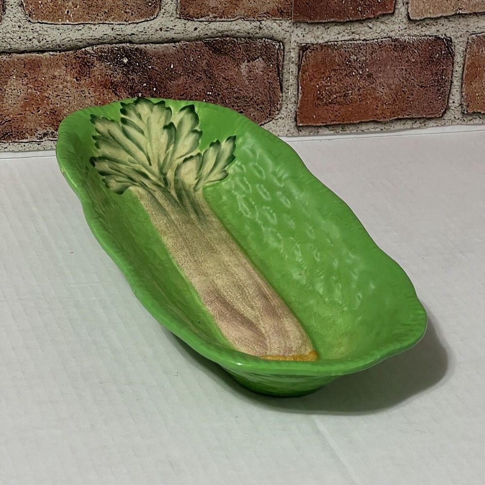 Beswick Ware Ceramic Celery Dish Boat #220 Made in England Green Basket Weave